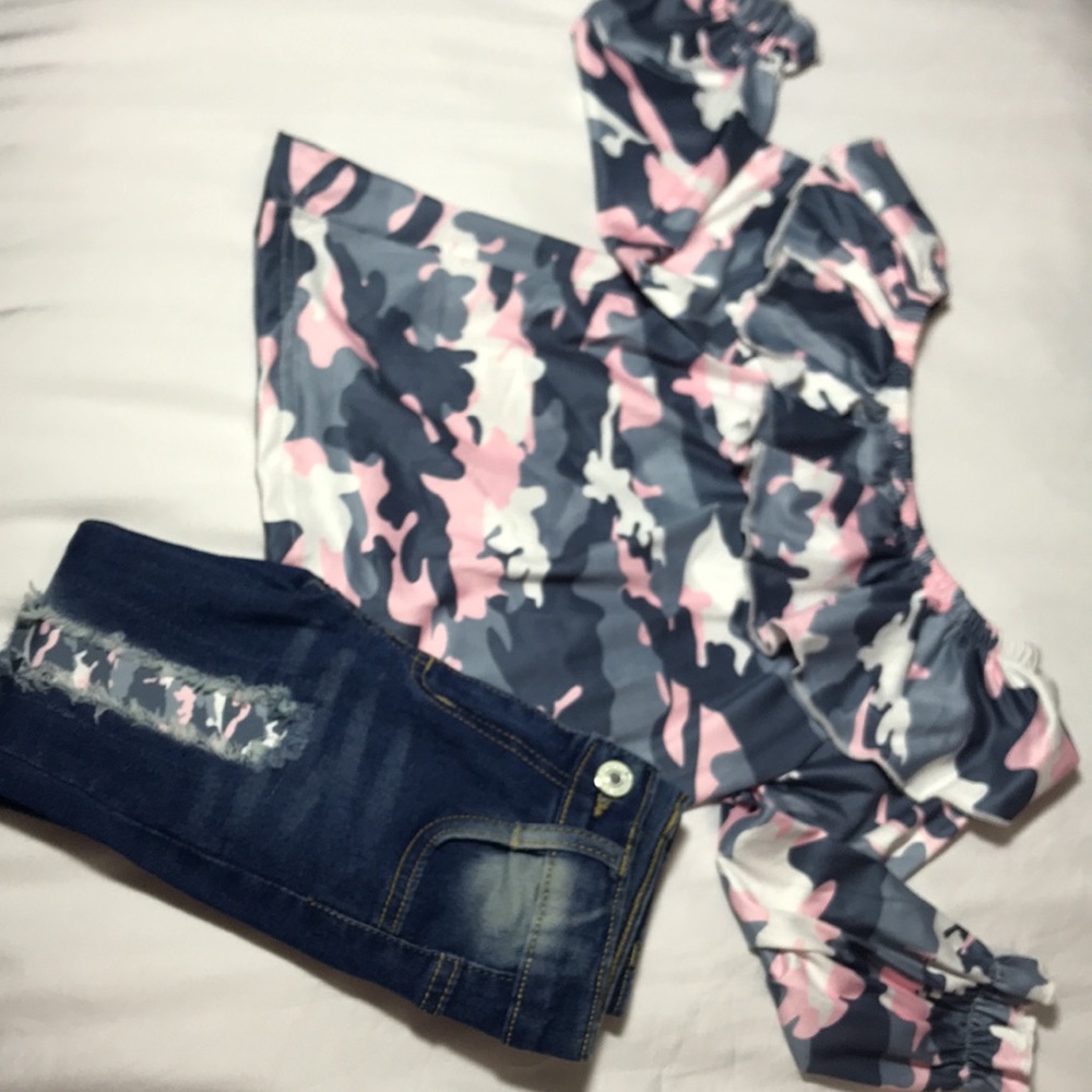 3T Pink/Gray Camo Matching Set